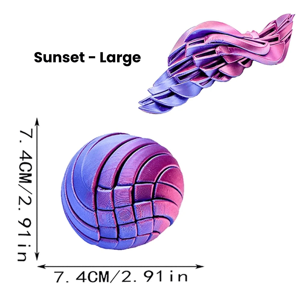 Soothing transforming fidget sphere for stress relief, helping reduce restlessness and improve mental clarity